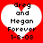 Red background with two white heart shapes containing black pixelated text reading 'Greg and Megan Forever 1-8-08' in identical positions.