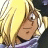 Pixelated anime-style character with blonde hair and a purple striped shirt appears on left, while right side shows 'Anime IM' and 'COM' text on black background.