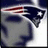 Pixelated static image of a stylized animal head with dark blue and white coloring, featuring a red stripe across the top and a gray body.