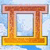 Static pixelated icon of a stylized letter L with gradient coloring and drop shadow on light blue background.