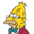 A contact sheet of six animated frames from a Simpsons Movie-themed AIM buddy icon featuring Mr. Burns and donut-shaped text.