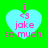 Four identical light blue hearts on a bright green background, each containing pink text and symbols.
