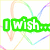 six text-based icons with colorful pixelated text over a background of faint multicolored heart outlines, each icon displaying a different phrase about romantic feelings