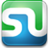 Green and blue gradient icon with stylized 'S' shape on white background, rounded corners, pixelated rendering.