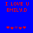Blue background with red pixelated text 'I LOVE U EMILY.D' and five small star-like symbols below, two of which change color between frames.