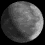 A grayscale animation of a spherical celestial body with varying surface textures and lighting