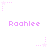 Pixelated pink text 'Roahlee' appears in two with four star-and-dot patterns on a white background