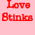 A 50x50 pixel animated contact sheet showing two frames of a buddy icon with text on split backgrounds, left frame pink and right frame red.