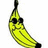 Pixelated banana wearing black sunglasses on white background, next to black with pink text reading 'proud 2 be a STUFFIN!' in blocky font