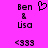 Pixelated text and symbols on a bright pink background with one heart symbol present.