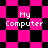 Pixelated text 'My Computer' appears on a pink and black checkered background with diamond-shaped patterns.
