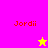 Pixelated icon with four quadrants: top-left magenta, bottom-left yellow, top-right and bottom-right coral. Red text "Jordii" in each quadrant; two star icons alternate between yellow (top) and pink (bottom).