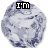 12 circular icons with a textured gray-blue background, each displaying pixelated text that changes across the sequence