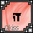 A 3x2 contact sheet of pixel art frames showing a sequence of text phrases on a pink background with gray border, each frame containing "gkiss" watermark and black blocky text.