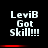 Pixelated text 'LeviB Got Skill!!!' in white on black background with red horizontal bar, animated to change brightness and contrast across frames.