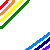 A static image with rainbow and blue-purple striped backgrounds, featuring text fragments 'i've got friends who', handwritten-style 'la' and 'lie', and small black dots.