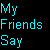 Pixelated text displays 'My Friends Say What's My Age Again?' in cyan and 'I Should BLINK 182 ACT MY AGE' in orange on a black background with a gray rectangle.