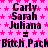 Pink star-patterned background with repeated text blocks showing names and 'Bitch Pack' in black pixelated font.