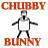 Pixelated static buddy icon featuring a stick-figure character with outstretched arms between two lines of stylized text on a checkered background.