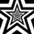 Black and white star-shaped optical illusion with alternating light and dark stripes creating a pulsing effect.
