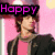 Pixelated image of a person with text overlays reading Happy, Birthday, Joeseph, and Adam in various colors.