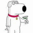 Pixelated cartoon dog with red collar holding wine glass against white and blue background, yellow text reads 'is it just me or does this wine taste like PEE!'