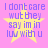 A pink background with four identical yellow stars, each overlaid by purple text reading "I dont care wut they say im in luv with u".