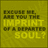 Yellow pixelated square with dark text reading 'EXCUSE ME, ARE YOU THE IMPRINT OF A DISASTER SOUL?' in four lines.