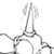 Pixelated grayscale icon of a stylized character with multiple limbs and abstract shapes, rendered in low resolution on a white background.