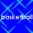Blue background with light blue diamond lattice pattern and repeated white text 'basketball' in two