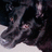 Pixelated dog head on left, pink and gray background with text "shannon x0" top right and "love you &+ miss you" bottom left.