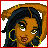 Pixel art of a woman with dark hair and gold hoop earrings in multiple poses, wearing black shorts and red text reading "Hot lil Mami" on white backgrounds.
