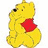 Four cartoon animal characters arranged in a : yellow bear with red shirt, pink piglet, orange tiger with black stripes, blue donkey with pink bow