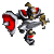 A 4x3 contact sheet of a knight character animation with red shield, silver armor, and brown helmet across 12 sampled frames showing movement cycles.