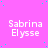 A static image with a bright pink background, scattered cyan dots, and repeated white text reading "Sabrina El ysse" in a pattern