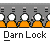identical orange figures with white heads, each labeled "Darn Lock" below them in pixelated text
