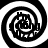 Four black-and-white spiral patterns arranged in a , each with distinct internal pixel arrangements forming abstract shapes