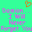 A static image with a bright green background, orange pixelated heart symbol at top center, and repeated pink text reading "Damion... I Will Never Forget You" in two