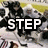 Animated icon with text "STEP UP YOUR GAME!" where "GAME!" changes from white to orange across frames.