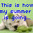 Pixelated dog lies on grass with blue text reading "This is how my summer is going... I'm so desperate that I play with rubber turtles. I'm so bored that I keep making new icons.".