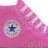 Four distinct Converse-style shoe icons in pink, green, black, and purple arranged in a with white background