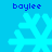 Four identical pixelated snowflakes on a solid blue background with blue text reading 'boylee' above each snowflake.