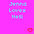Pixelated text "Jenna Loves Nelli" in cyan on bright pink background with red heart symbols, static display.