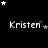 Black background with white text 'Kristen' repeated across three , each containing four instances of the name surrounded by small stars in varying positions