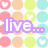 Pixelated icon with pastel polka dots and purple text reading 'live... for the moments' over a white background.