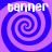 Four identical spiral patterns arranged in a with 'banner' text above each spiral on a purple background