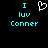 Pixelated cyan text and a white heart symbol on black background, with one version showing the heart as hollow outline.