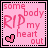 Pink square icon with dotted border containing text and heart symbols, displaying lyrics in red and pink lettering.