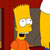 Pixelated yellow cartoon character with wide eyes and open mouth, wearing orange shirt against red and gray background.