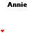 Animated sequence of red heart icons above the name 'Annie' in bold black text, with varying numbers and vertical arrangements of hearts across frames.